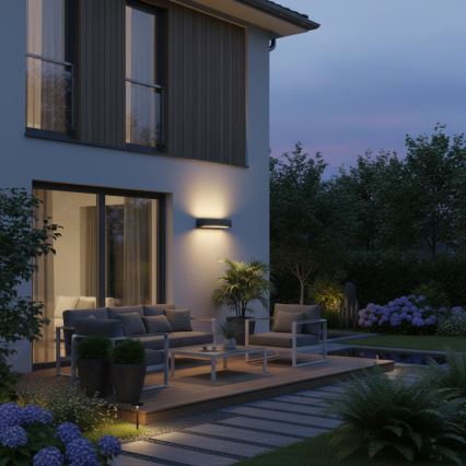 Ideal Lux - Vägglampa för utomhusbruk ANDROMEDA 2xE27/60W/230V IP55 svart