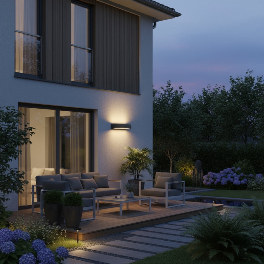 Ideal Lux - Vägglampa för utomhusbruk ANDROMEDA 2xE27/60W/230V IP55 svart