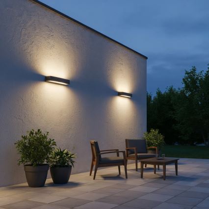 Ideal Lux - Vägglampa för utomhusbruk ANDROMEDA 2xE27/60W/230V IP55 svart