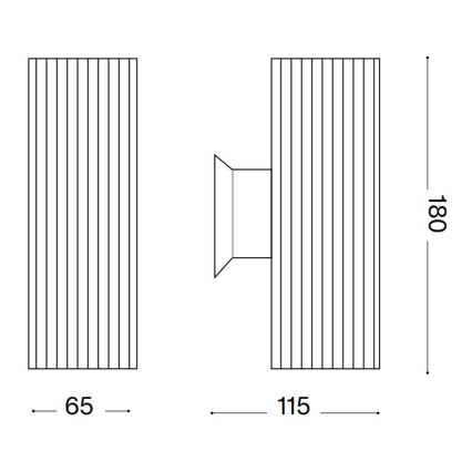 Ideal Lux - Vägglampa för utomhusbruk BASE 2xGU10/28W/230V IP44 svart