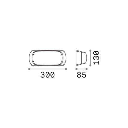 Ideal Lux - Vägglampa för utomhusbruk FELIX 1xE27/23W/230V IP66 svart