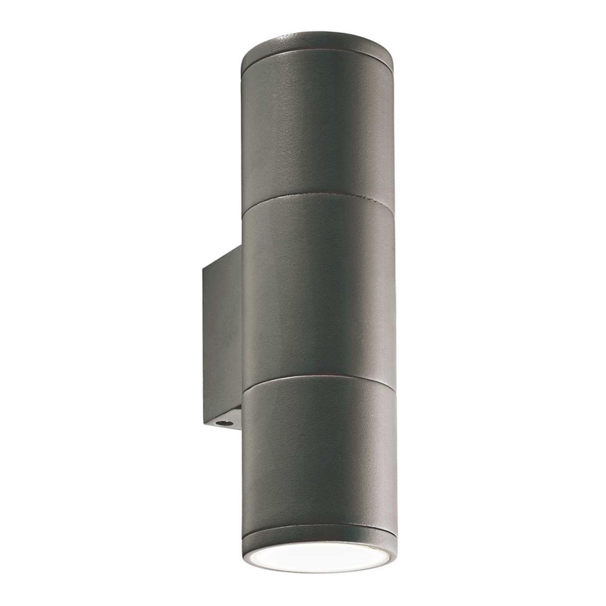 Ideal Lux - Vägglampa för utomhusbruk GUN 2xGU10/35W/230V IP44 antracit