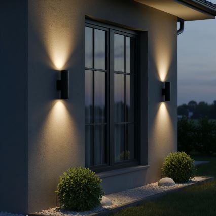 Ideal Lux - Vägglampa för utomhusbruk GUN 2xGU10/35W/230V IP44 antracit