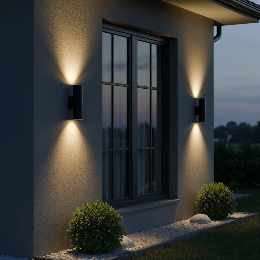 Ideal Lux - Vägglampa för utomhusbruk GUN 2xGU10/35W/230V IP44 antracit