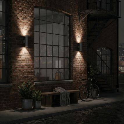 Ideal Lux - Vägglampa för utomhusbruk GUN 2xGU10/35W/230V IP44 antracit