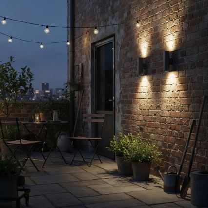 Ideal Lux - Vägglampa för utomhusbruk GUN 2xGU10/35W/230V IP44 antracit