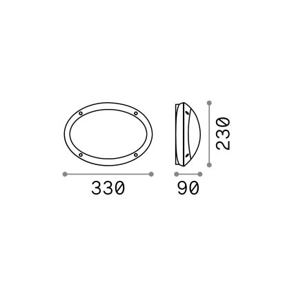 Ideal Lux - Vägglampa för utomhusbruk MADDI 1xE27/23W/230V IP66 svart