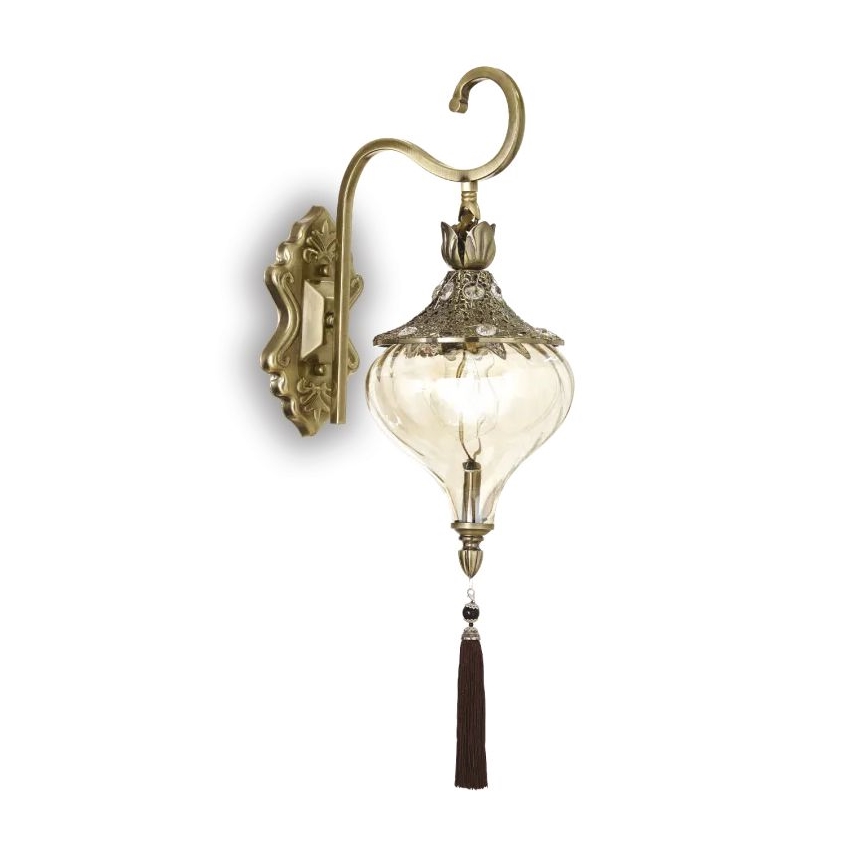 Ideal Lux - Vägglampa HAREM 1xE27/42W/230V mässing