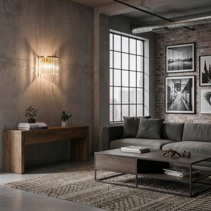 Ideal Lux - Vägglampa i kristall CARLTON 3xE14/40W/230V guld