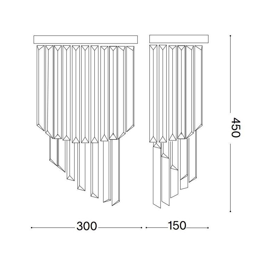 Ideal Lux - Vägglampa i kristall CARLTON 3xE14/40W/230V skinande krom
