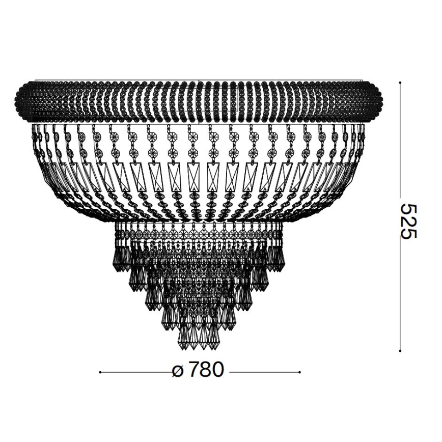 Ideal Lux - Vägglampa i kristall DUBAI 24xE14/28W/230V diameter 78 cm guld