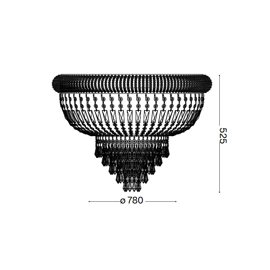 Ideal Lux - Vägglampa i kristall DUBAI 24xE14/28W/230V diameter 78 cm skinande krom