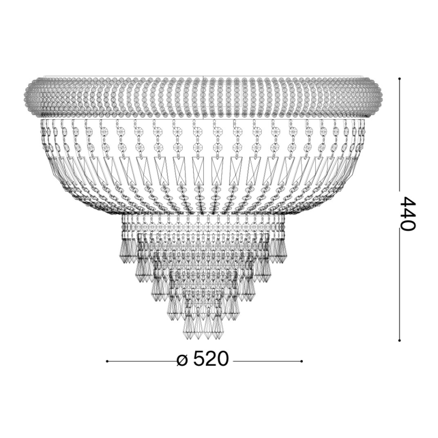 Ideal Lux - Vägglampa i kristall DUBAI 6xE14/28W/230V diameter 52 cm guld