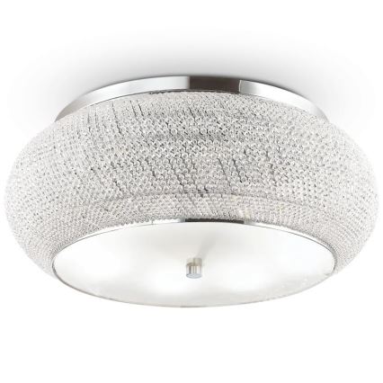 Ideal Lux - Vägglampa i kristall PASHA 14xE14/40W/230V diameter 65 skinande krom