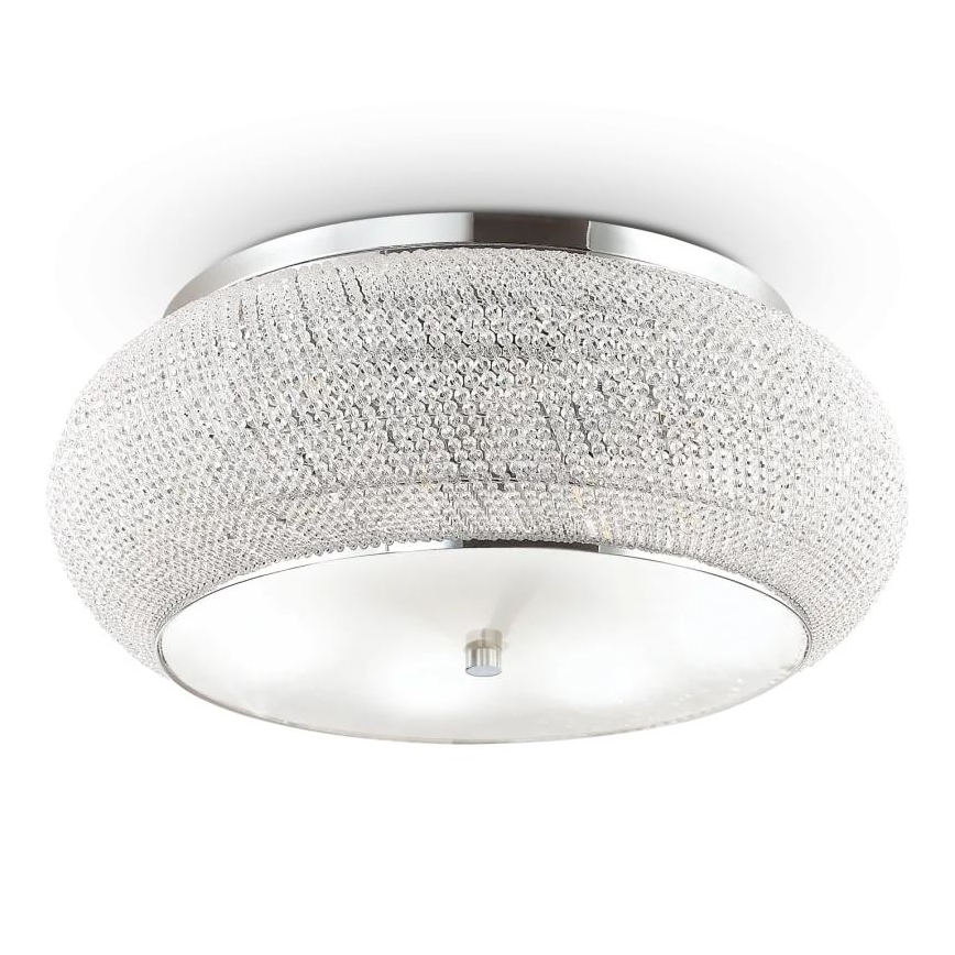 Ideal Lux - Vägglampa i kristall PASHA 14xE14/40W/230V diameter 65 skinande krom