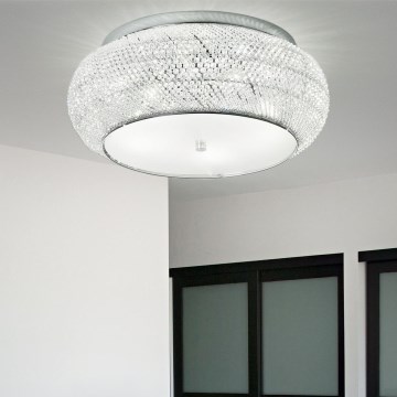 Ideal Lux - Vägglampa i kristall PASHA 14xE14/40W/230V diameter 65 skinande krom