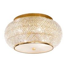 Ideal Lux - Vägglampa i kristall PASHA 6xE14/40W/230V diameter 40 cm guld