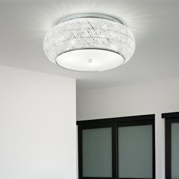 Ideal Lux - Vägglampa i kristall PASHA 6xE14/40W/230V diameter 40 cm skinande krom