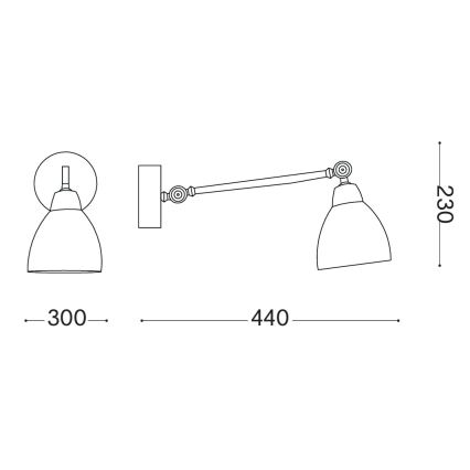 Ideal Lux - Vägglampa NEWTON 1xE27/42W/230V bronsfärgad
