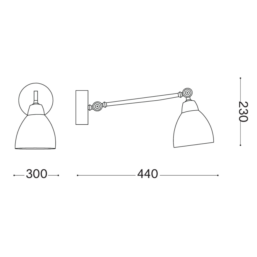 Ideal Lux - Vägglampa NEWTON 1xE27/42W/230V bronsfärgad