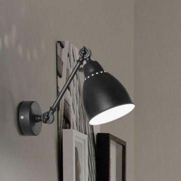Ideal Lux - Vägglampa NEWTON 1xE27/42W/230V svart