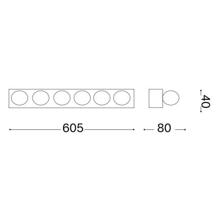 Ideal Lux - Vägglampa PRIVE 6xE14/40W/230V svart