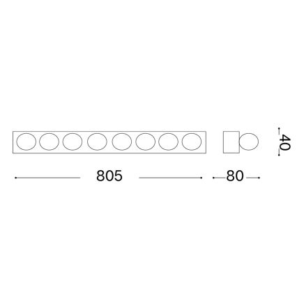 Ideal Lux - Vägglampa PRIVE 8xE14/40W/230V vit