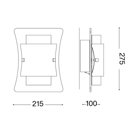 Ideal Lux - Vägglampa TRIPLO 1xE27/60W/230V klar