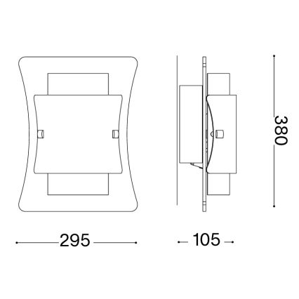 Ideal Lux - Vägglampa TRIPLO 2xE27/60W/230V klar