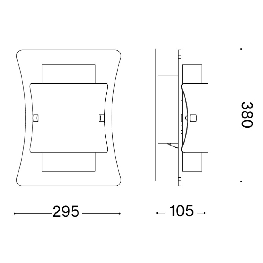 Ideal Lux - Vägglampa TRIPLO 2xE27/60W/230V klar