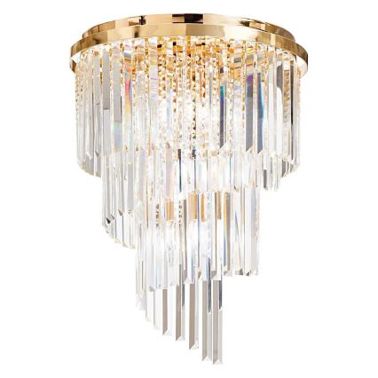 Ideal Lux - Ytmonterad kristallkrona CARLTON 12xE14/40W/230V diameter 50 cm guld