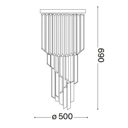 Ideal Lux - Ytmonterad kristallkrona CARLTON 12xE14/40W/230V diameter 50 cm guld