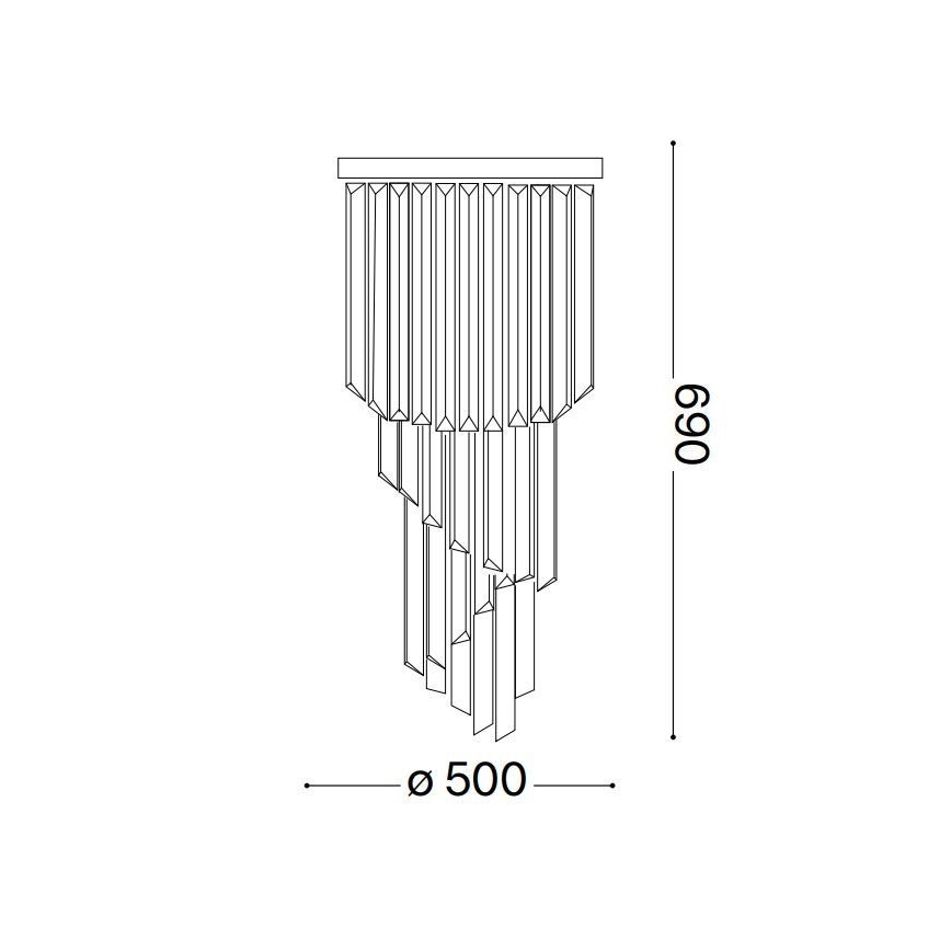 Ideal Lux - Ytmonterad kristallkrona CARLTON 12xE14/40W/230V diameter 50 cm guld