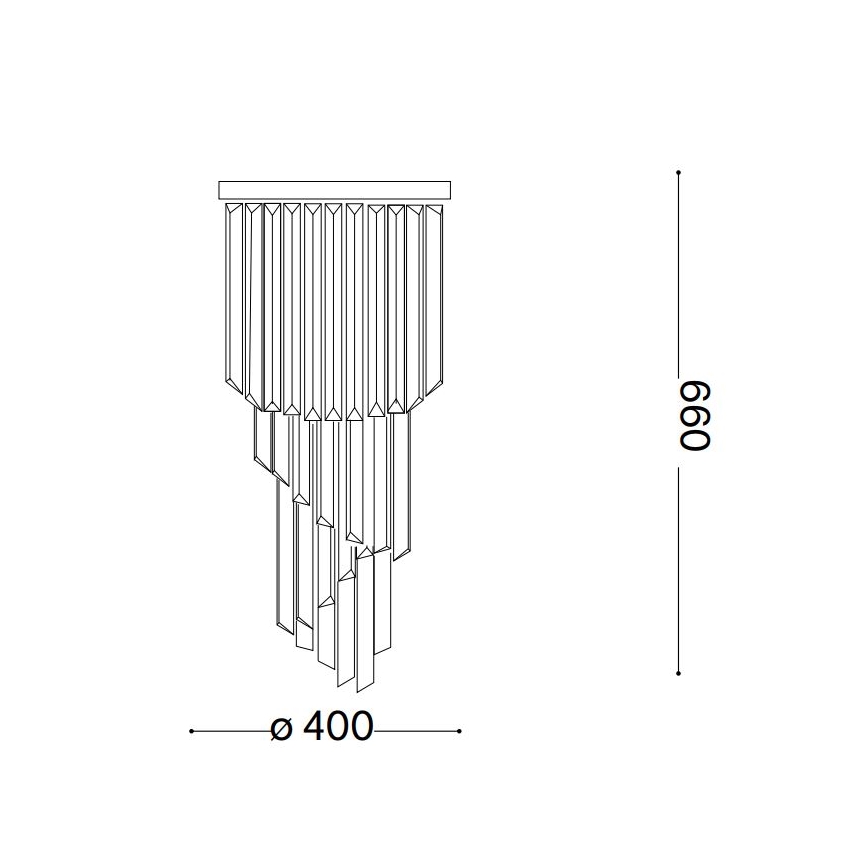 Ideal Lux - Ytmonterad kristallkrona CARLTON 8xE14/40W/230V diameter 40 cm skinande krom