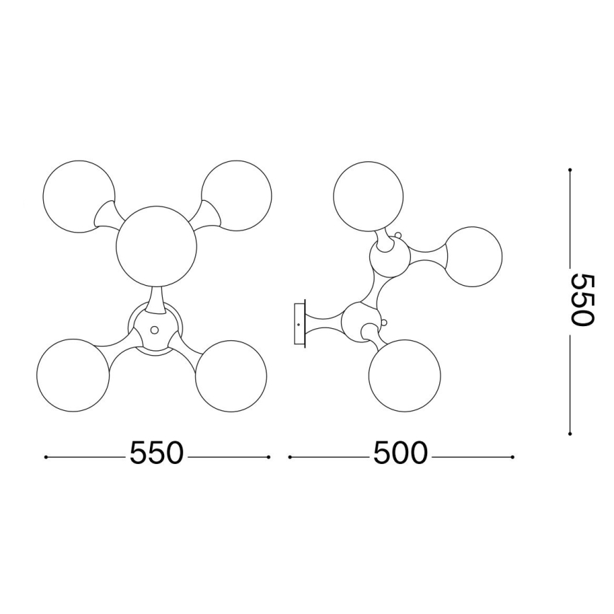 Ideal Lux - Ytmonterad ljuskrona NODI 5xE14/28W/230V skinande krom
