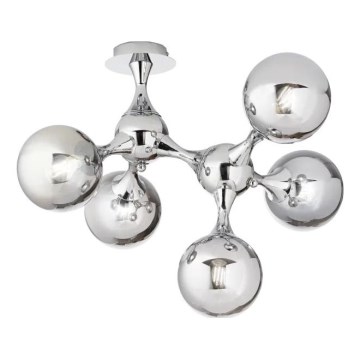 Ideal Lux - Ytmonterad takkrona NODI 5xE14/28W/230V 50x55 cm polerad krom