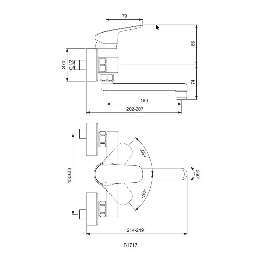 Ideal Standard B1717AA - CERAFLEX köksblandare i blank krom