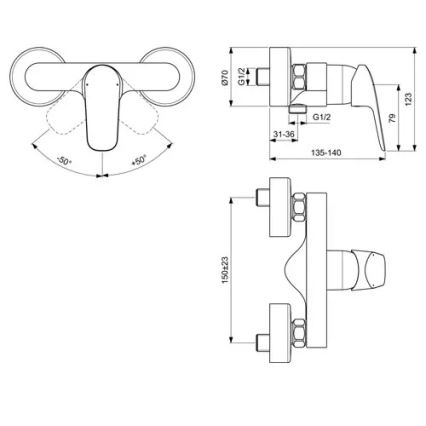 Ideal Standard B1720AA - Duschblandare CERAFLEX i blank krom