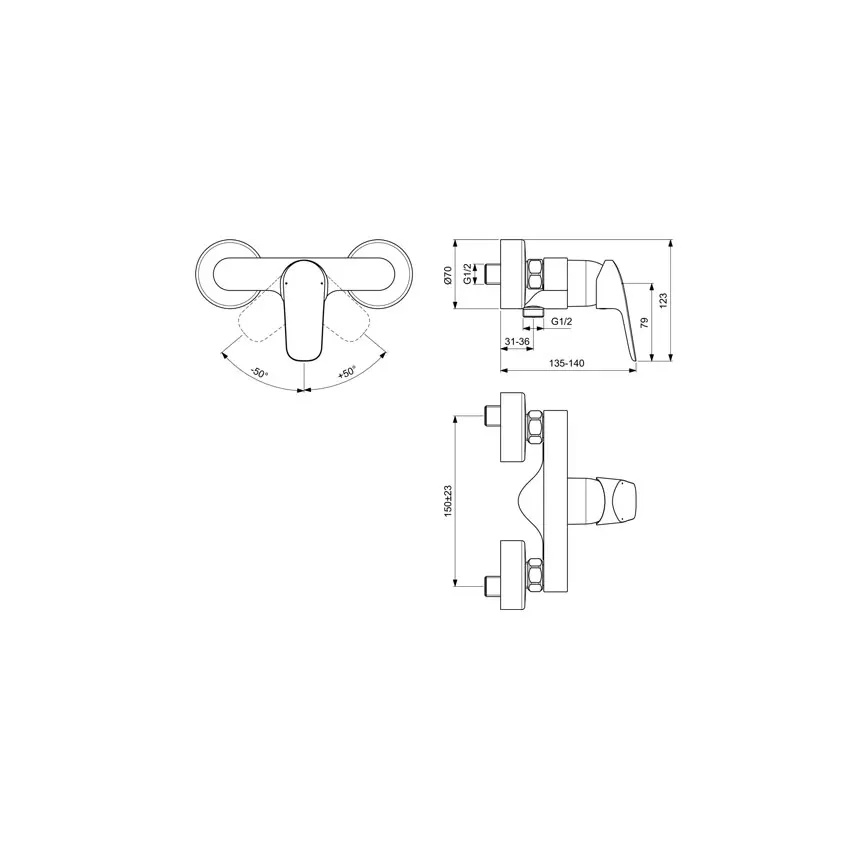 Ideal Standard B1720AA - Duschblandare CERAFLEX i blank krom