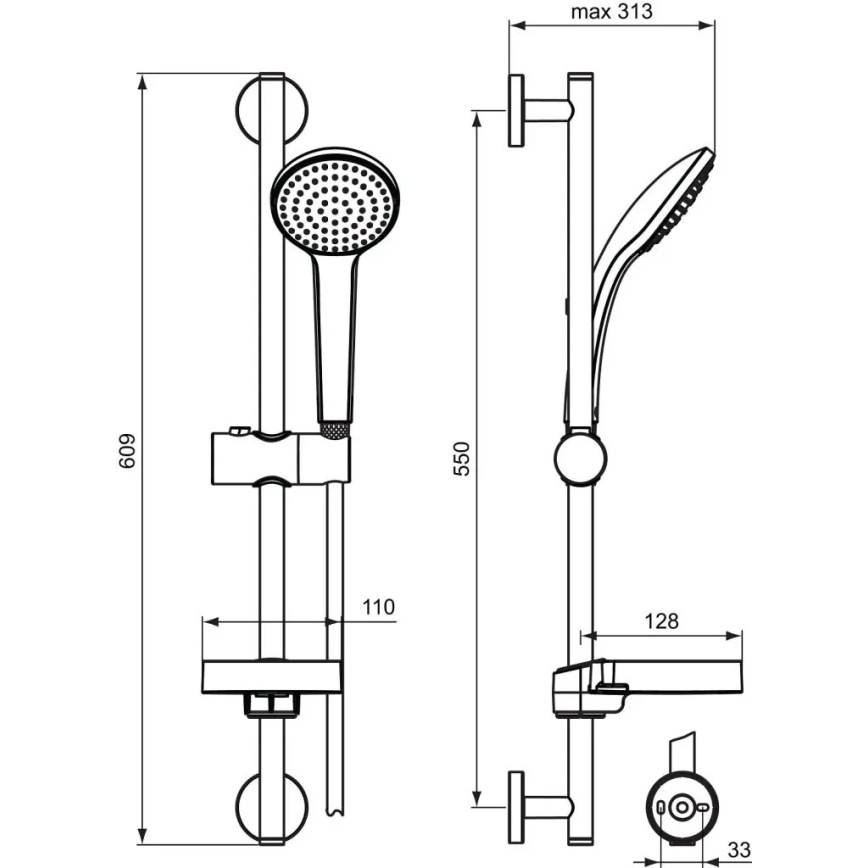 Ideal Standard B9412AA - Duschset IDEALRAIN i polerad krom