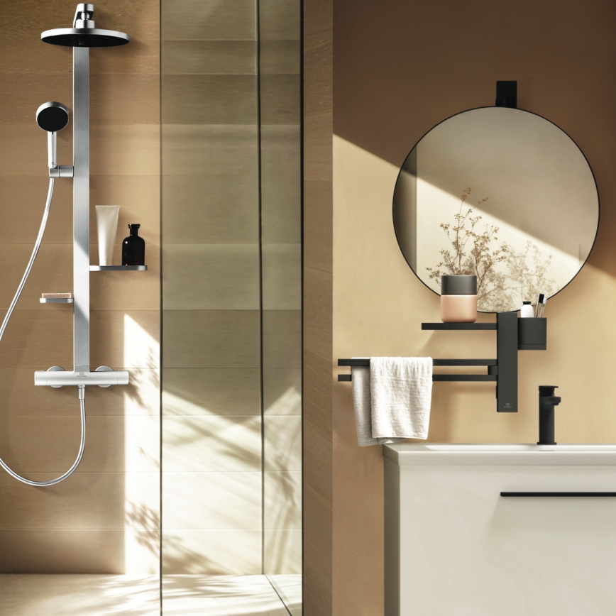 Ideal Standard BD583SI - Duschset med termostatblandare CERATHERM ALU+ i silver