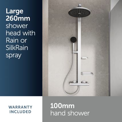 Ideal Standard BD583SI - Duschset med termostatblandare CERATHERM ALU+ i silver