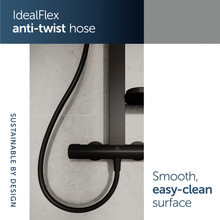 Ideal Standard BD583XG - Duschset med CERATHERM ALU+ blandare, matt svart