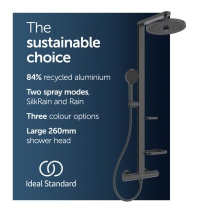 Ideal Standard BD583XG - Duschset med CERATHERM ALU+ blandare, matt svart