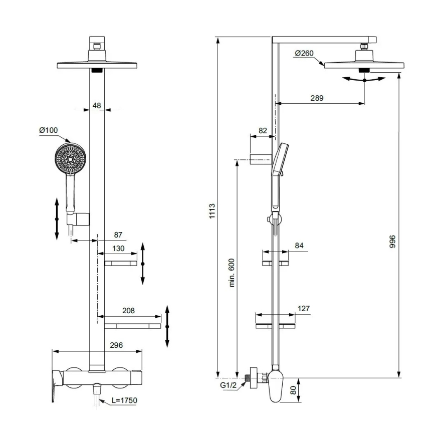 Ideal Standard BD584XG - Duschset med CERAFLOW ALU+ blandare, matt svart