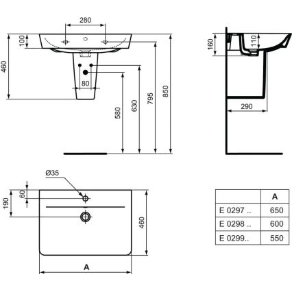 Ideal Standard E029901 - Vägghängt tvättställ CONNECT AIR 55x46 cm keramik/vit