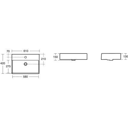 Ideal Standard K078101 - Tvättställ för bänkskiva STRADA 60 x 42 cm, keramik/vit