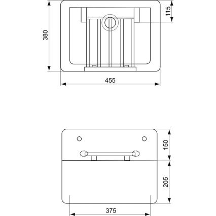 Ideal Standard S593901 - Väggmonterad tvättho med avloppsgaller DOURO 45,5x38 cm keramik/vit
