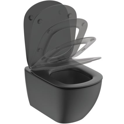 Ideal Standard T3546V3 - Vägghängd WC med SoftClose-sits TESI keramik/svart