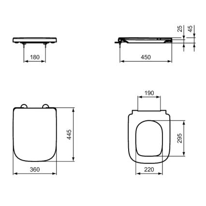 Ideal Standard T468301 - Toalettsits SoftClose I.LIFE B vit